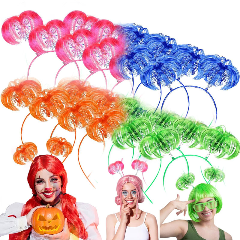 Tinsel Garland Decoration - 6/12 Pcs Headband Pompom Rambut Tinsel