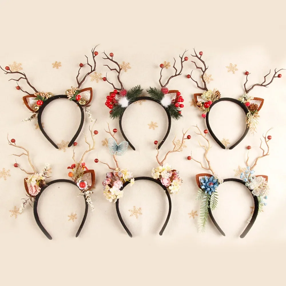 Reindeer Antlers Headband - Bando Natal dengan Hiasan Tanduk Rusa