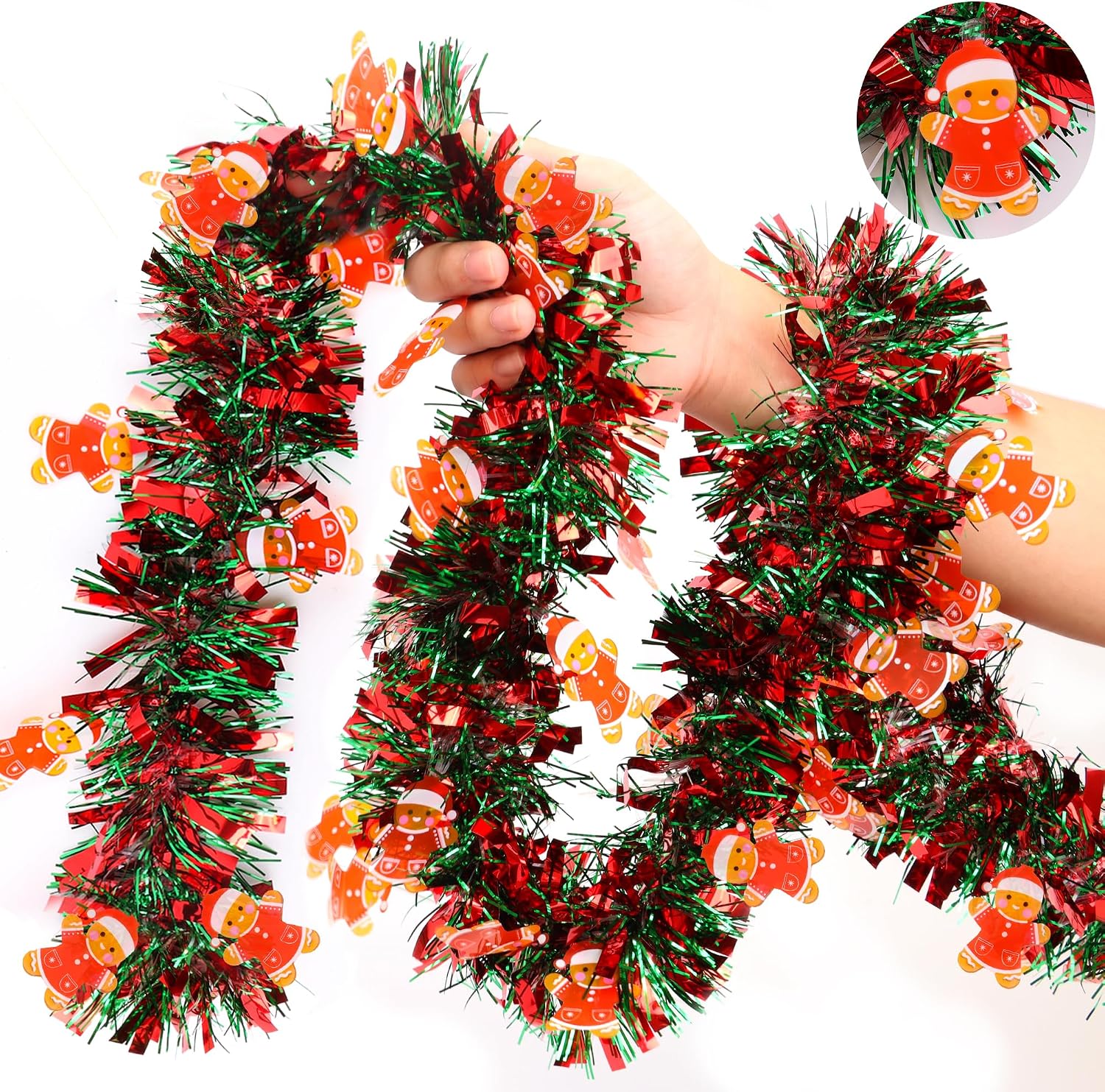 Tinsel Garland Decoration - Dekorasi Garland Natal Merah Hijau, Garland