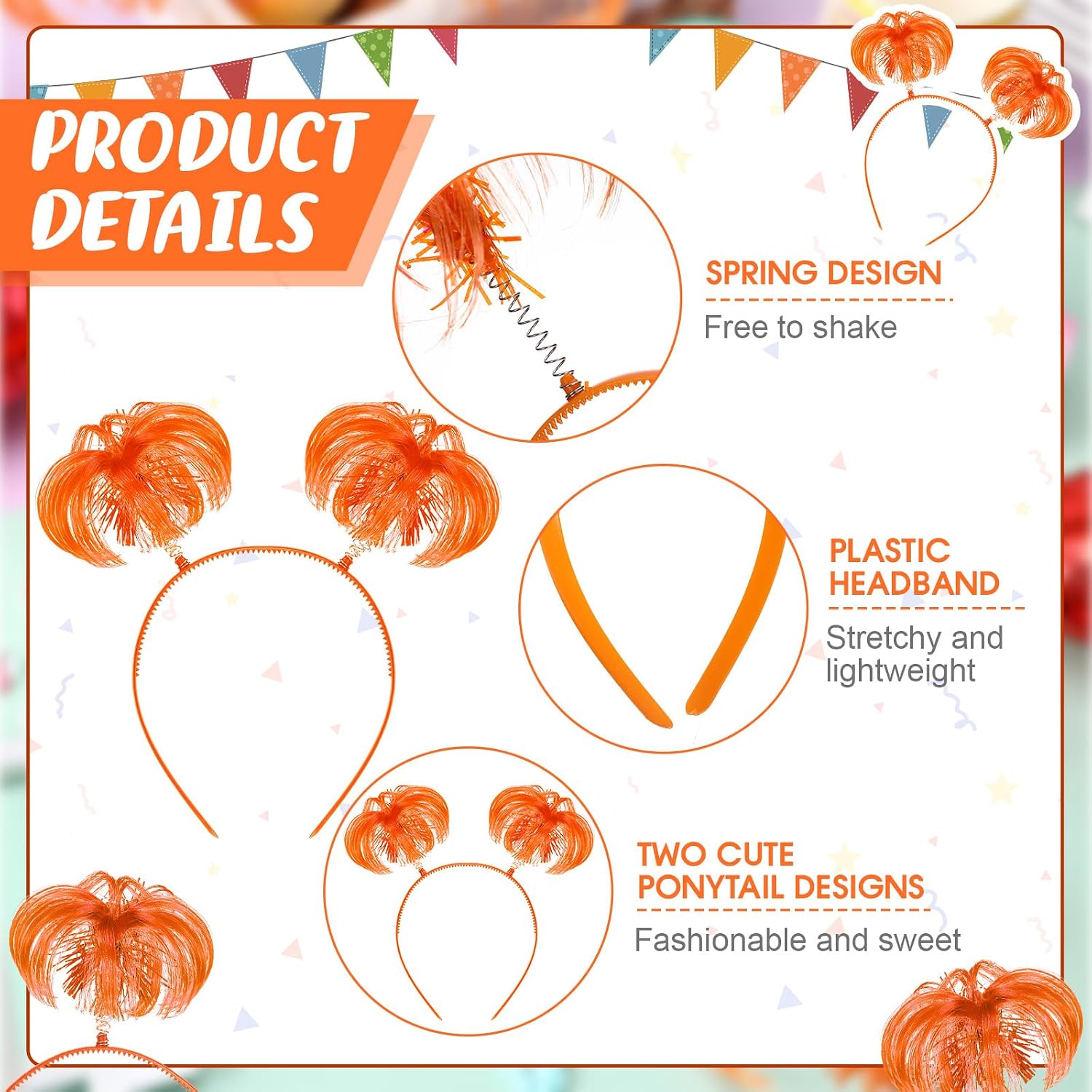 6/12 Pcs Headband Pompom Rambu - Tinsel Garland Decoration ulasan dan harga