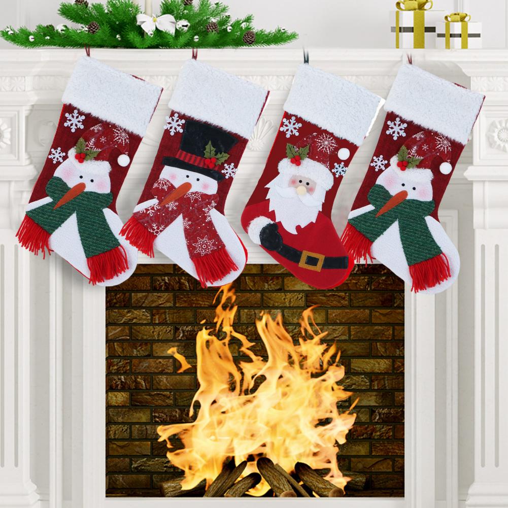Set Kaus Kaki Natal Poliester, - Christmas Stocking Hanging ulasan dan harga