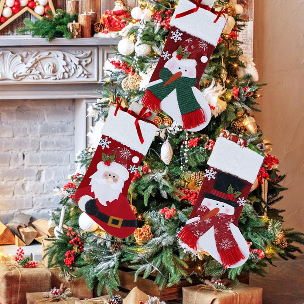 Set Kaus Kaki Natal Poliester, - Christmas Stocking Hanging ulasan dan harga