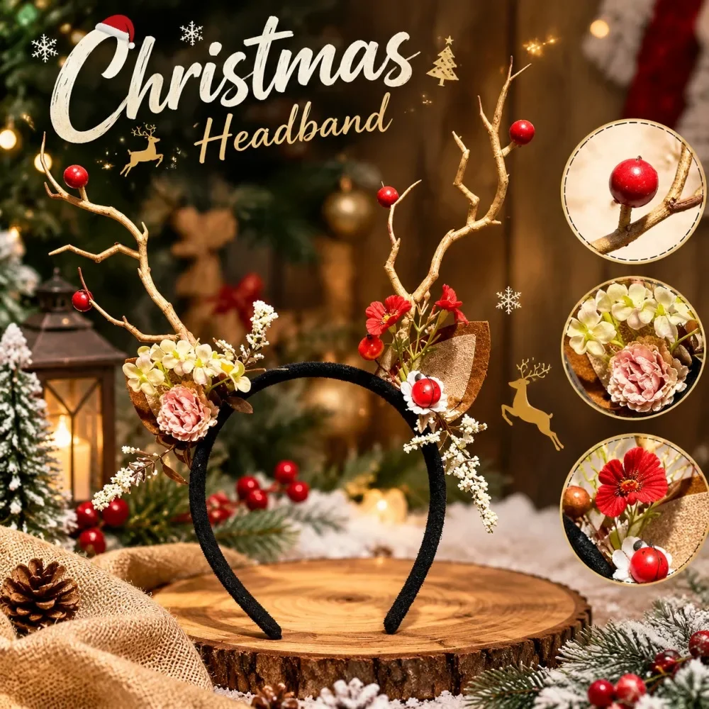 Bando Natal dengan Hiasan Tand - Reindeer Antlers Headband ulasan dan harga