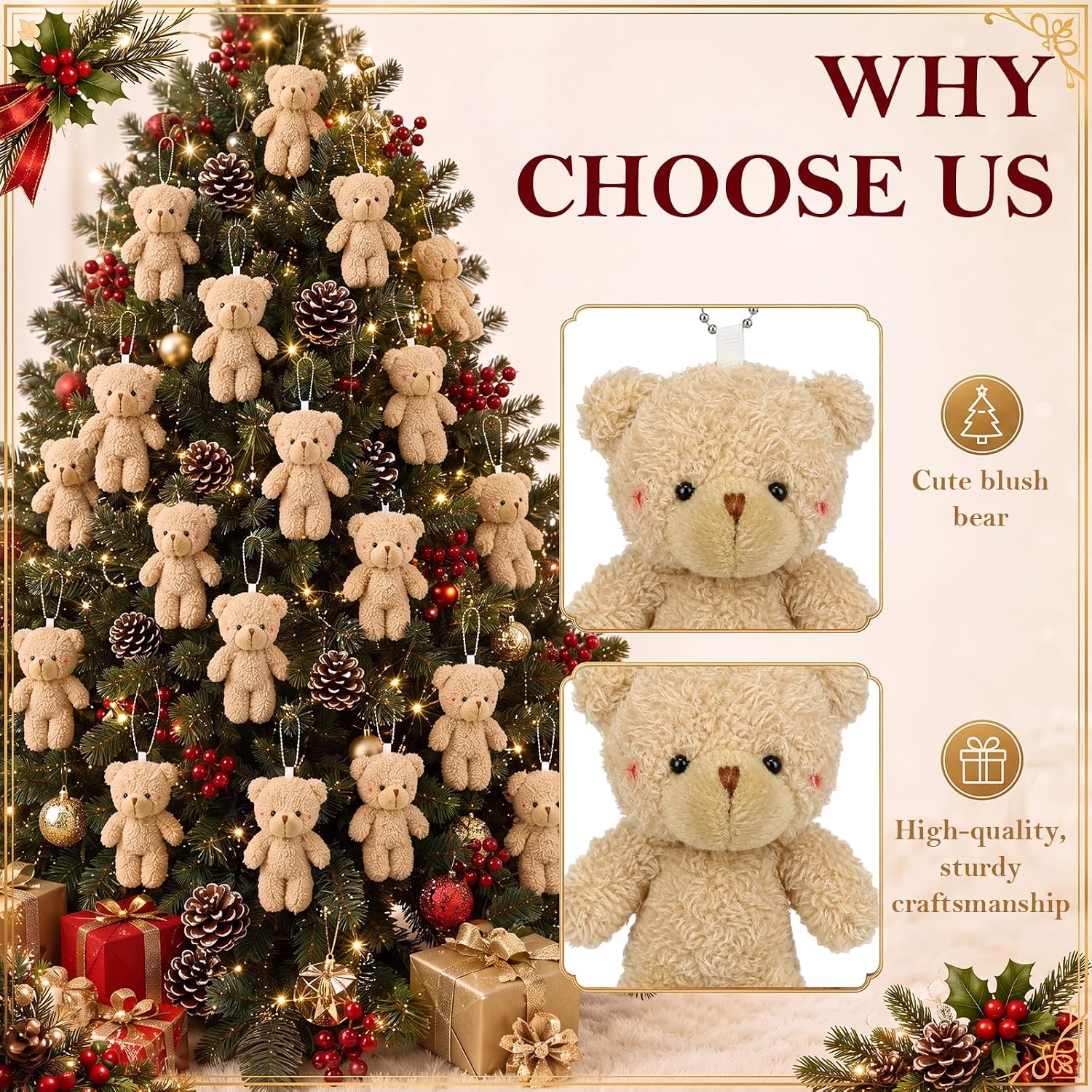 12-60 Buah Boneka Beruang Mini - Christmas Stocking Hanging ulasan dan harga